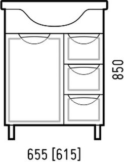 Тумба под раковину Corozo Монро Z2 65см белый